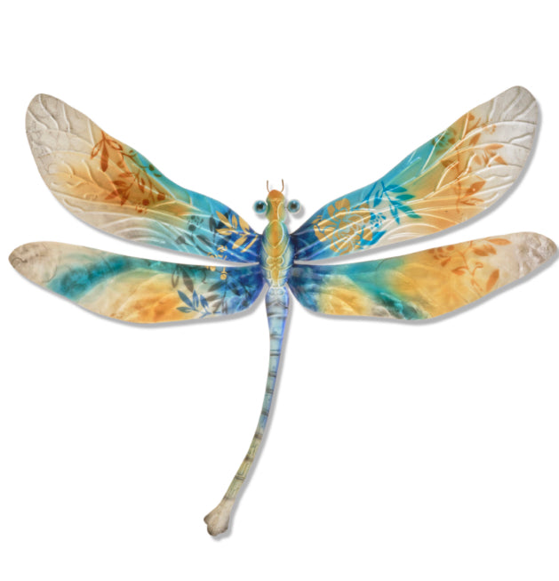 Dragonfly Wall Decor Aqua Gold And Pearl (#M4002)