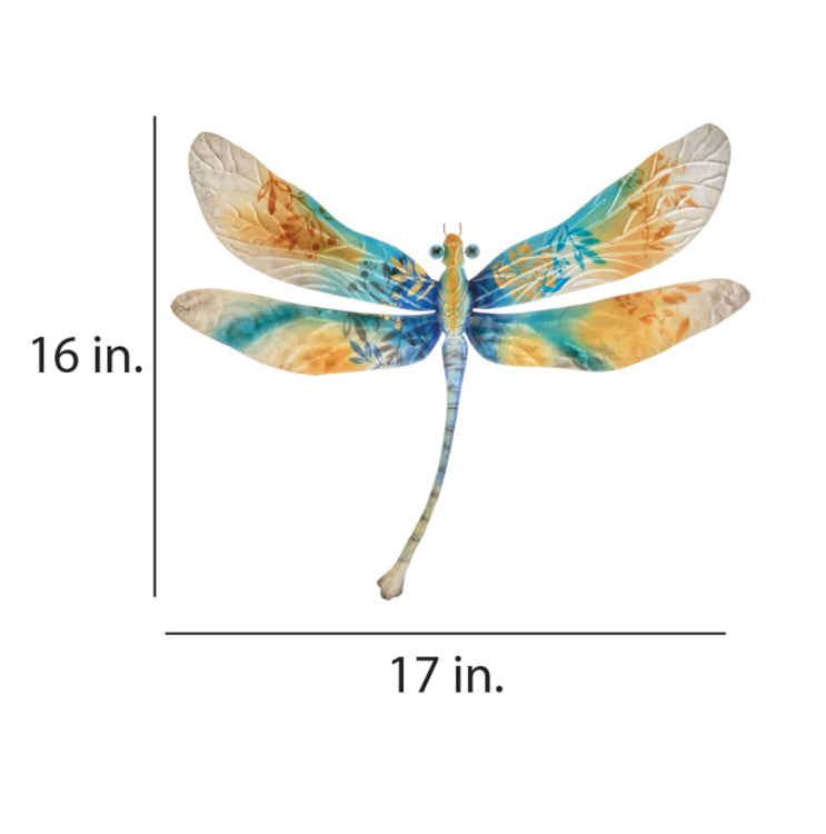 Dragonfly Wall Decor Aqua Gold And Pearl (#M4002)