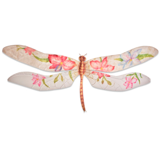 Dragonfly Wall Decor Purple And Red Flowers (#M4006)